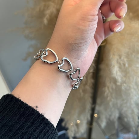 2508BR0092 / Heart motif Connect bracelet（Silver）