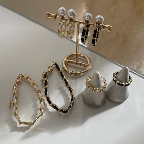 23AWBR013 / Chain combination Design Bracelet（Black）