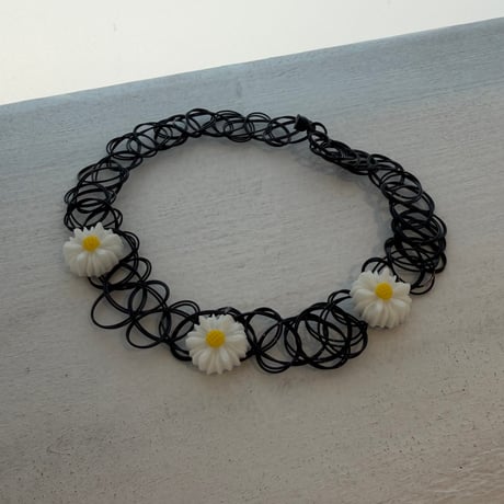 2604NC0384 / Daisy motif choker（Black）