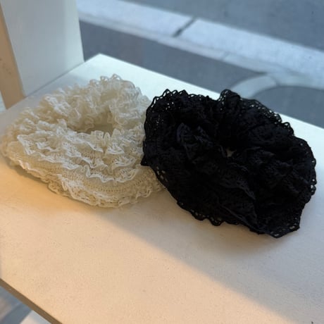2603HA0083(S)/ Frill lace Hair rubber （White）