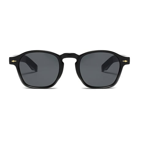 【 Select 】Vintage Retro Square Decoration Design Sunglasses (Black/Grey)