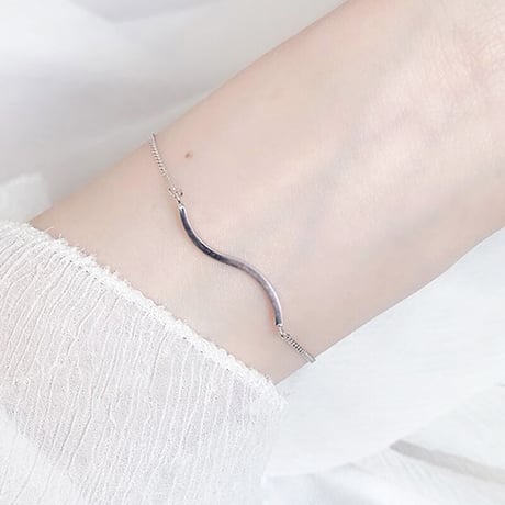 Wave Charm Chain Bracelet（Silver）/ 2109_BR100
