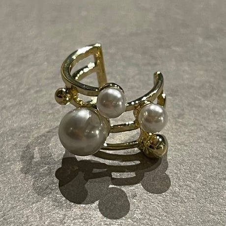 2501RG0560 / Layer line pearl ring（Gold）