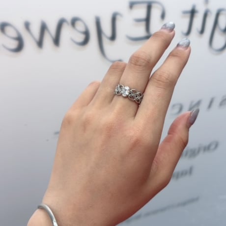 2604RG0767 / Stone lace design ring（Silver）
