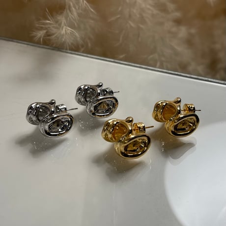 2403PR0665 / Twist metal irregular Pierce（Silver）