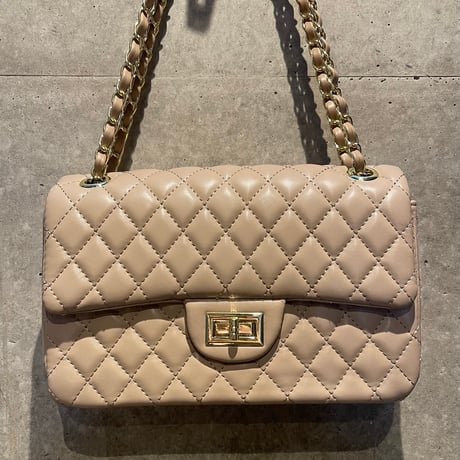 2502BG023(S) / 2Way Chain Quilting Shoulder Bag（Beige）