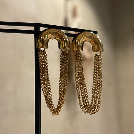 2510PR0824 / Semicircle fringe chain Pierce（Gold）