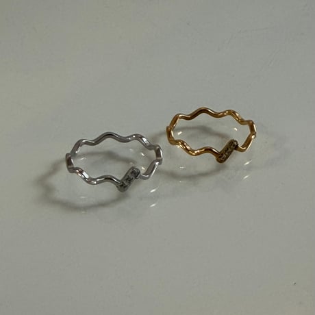 2603RG0752 / Stone wave ring（Gold）