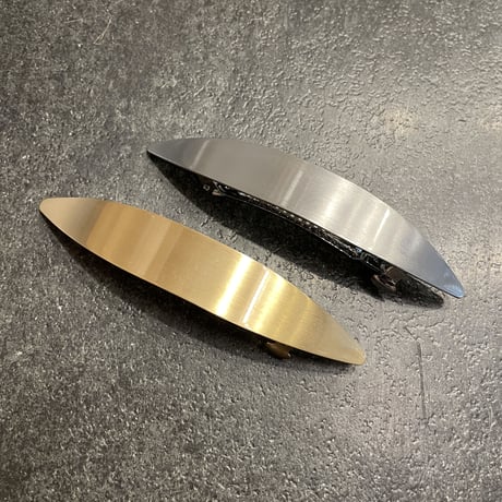 Matte Rhombus Plate Hair Barrette（Gold）／HA_144