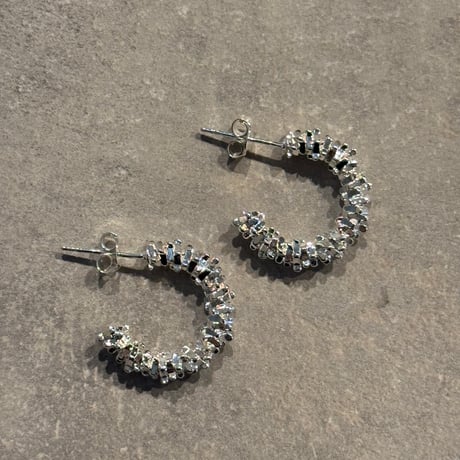 2504PR0775 / star line hoop Pierce（Silver)