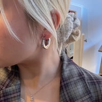 2511PR0825 /  Oval Square  Hoop Pierce（Silver）
