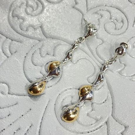 Mix color metal long pierce (Silverka×Gold)  /2212_PR0543