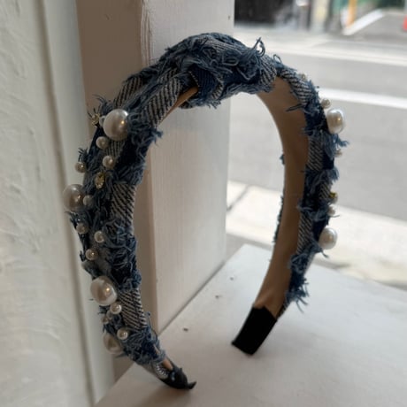 2606HA0093(S)/ Denim Pearl Headband（Blue）