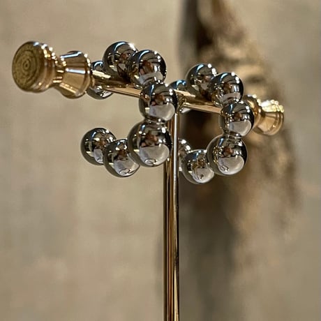 2411EC013 /  Ball circle 2piece Ear Cuff（Silver）