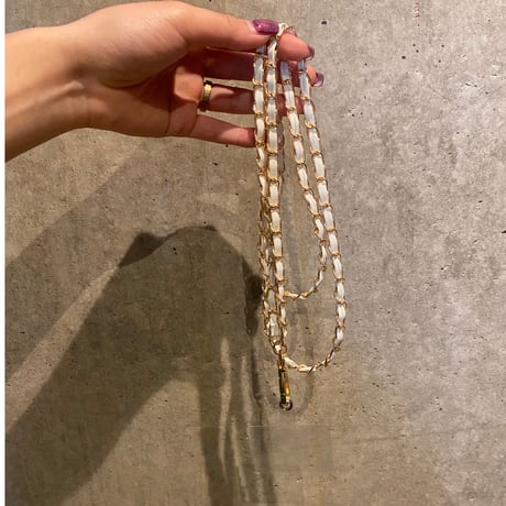 2608GS076(S) / Leather chain phone shoulder(White)