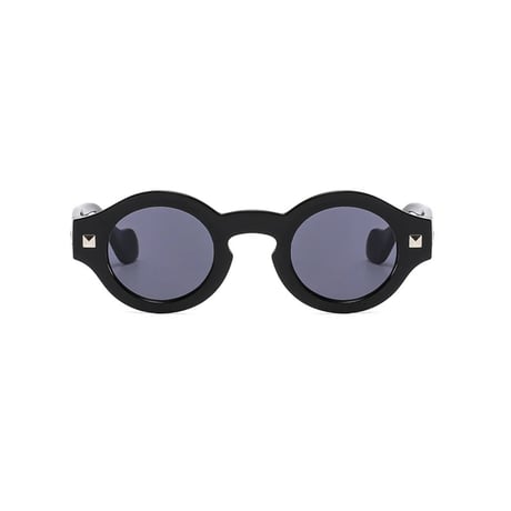 【 Select 】Vintage Small Round Sunglasses (Black/Grey)