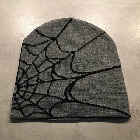 2609HW077(S)  / Spiderweb Knit beanie Cap（Gray）