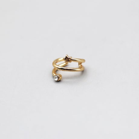 Metal Star Rhinestone Earcuff （Gold） / EC072