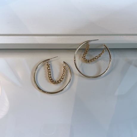 2202_PR0439 / Chain ×hoop pierce（Gold）