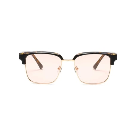 【 Select 】Retro Square Semi Metal Sunglasses (Demi/Champagne)
