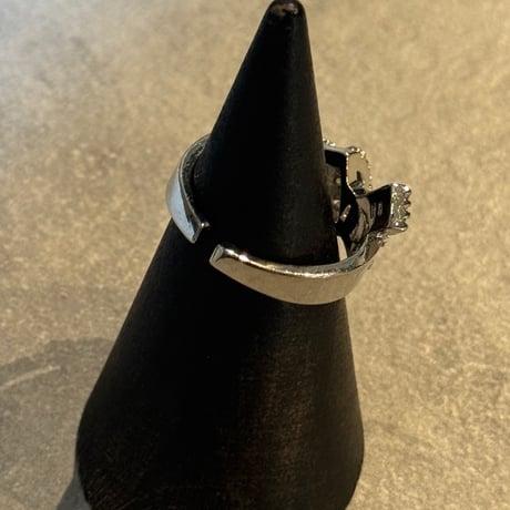 2506RG0664 / square  stone line ring #Small（Silver）