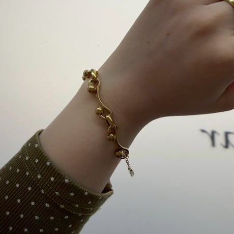 2603BR0119 / Ball curve chain bracelet（Gold）