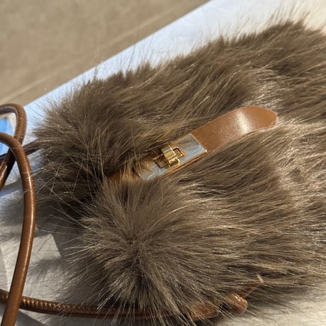 2512BG046(S) / Fake fur Mini Shoulder Bag (Brown Mix)