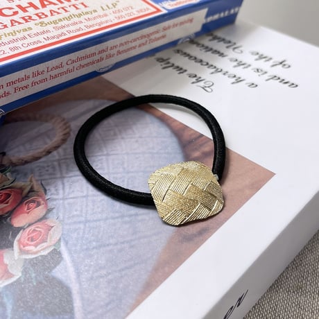 Metal square design Hair tie（Gold）/ HA-052