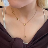 2503NC0332 / Y Heart motif necklace（Gold)