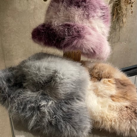 2412SL110046GR(S)/ Marble color Volume fur Hat（Gray）