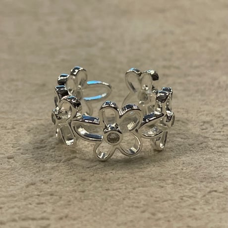 2406RG0484 / 5Flower stone ring（Silver）