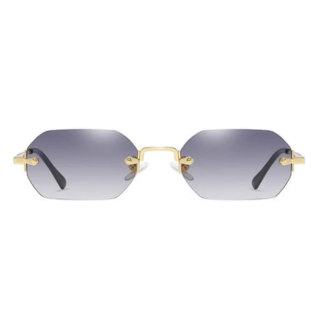 【 Select 】Gothic Rimless Sunglasses (Gold/Grey)
