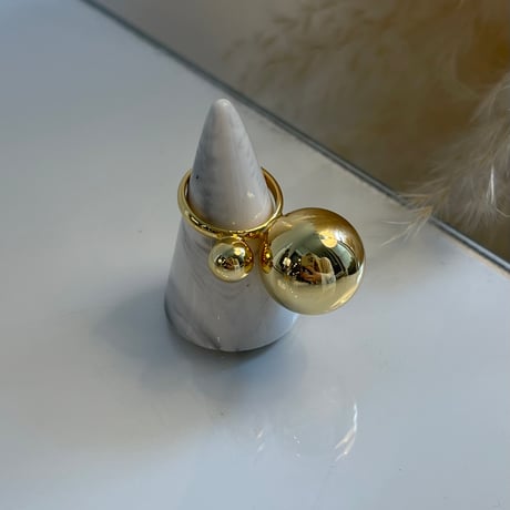 2408RG0507 / Bubble ball Design ring（Gold）