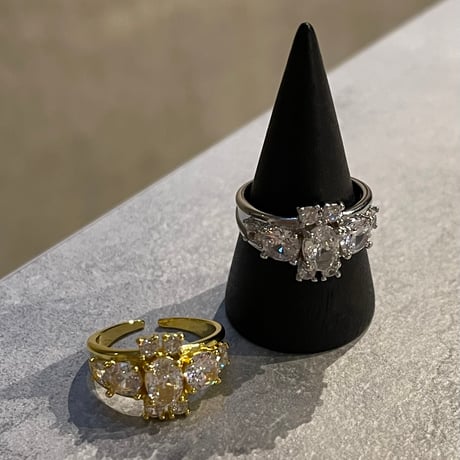 2601RG0723 / Cross stone ring（Gold）