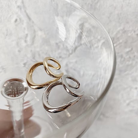 Double Layer Bending Ear Cuff（SILVER）  / EC-039