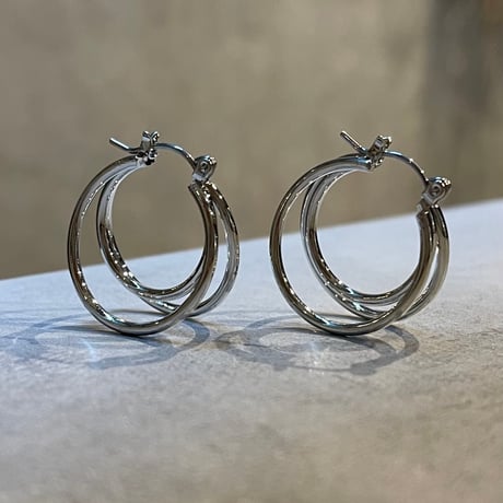 2503PR0753 / Triple line hoop Pierce（Silver）