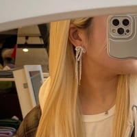 2601PR0836 / Stone Ribbon fringe pierce（Silver）
