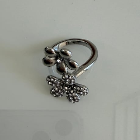 2604RG0775 / Twist double flower ring（Silver）