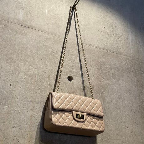 2502BG023(S) / 2Way Chain Quilting Shoulder Bag（Beige）