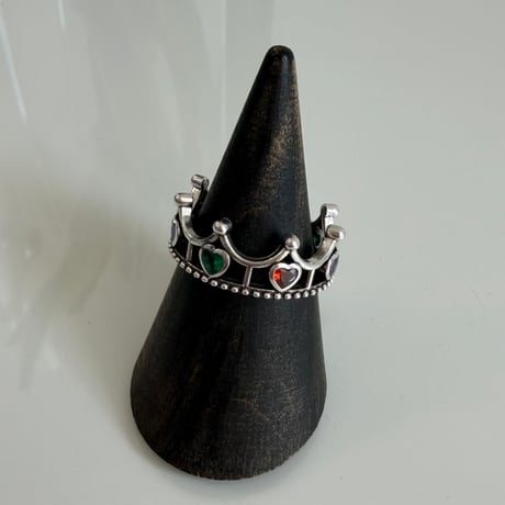 2606RG0810 / Crown Heart color stone ring（Silver）