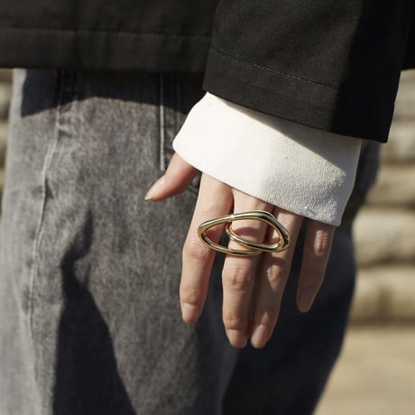 【Nothing And Others/ナッシングアンドアザーズ】Nuance line triangle Ring（Gold） / C42210044