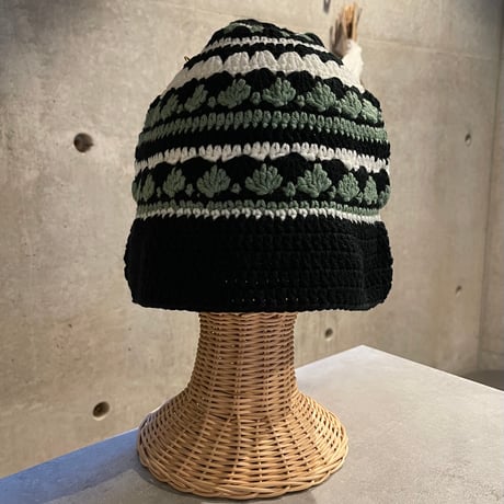 2504HW0084(S) / Crochet knit bucket hat（Black）