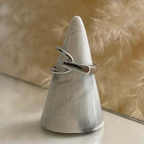 2403RG0408 / Asymmetry double line ring（Silver）