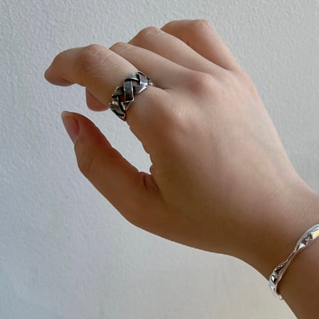 2405RG0468 /  Double line cross design ring（Silver）