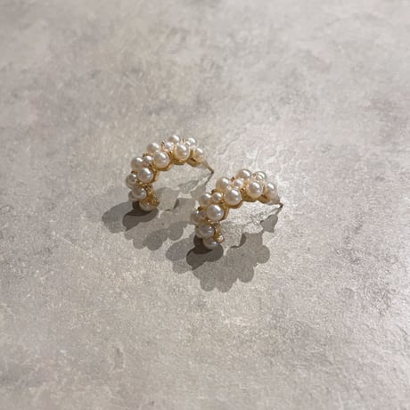 2307PR0580 / Pearl hoop Pierce（Gold）