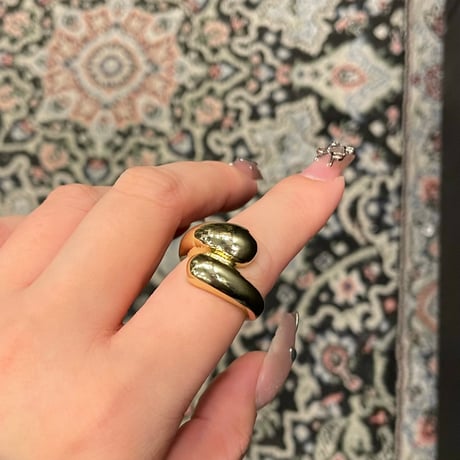2402RG0391  / Cross drop ring （L / Gold）