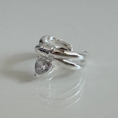 2606RG0811 / Heart stone charm ring（Silver）