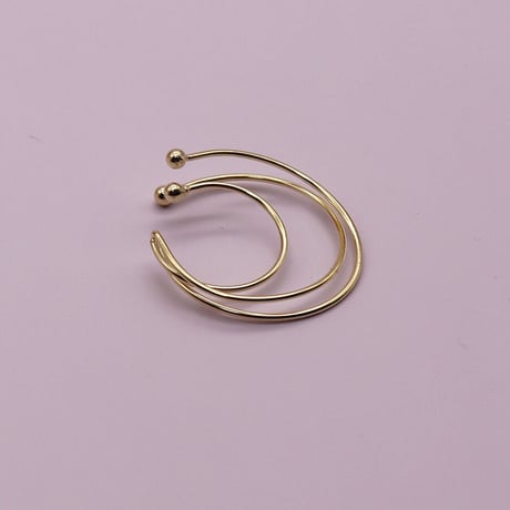 Three layers Circles Twisted Earcuff （Gold） / EC058
