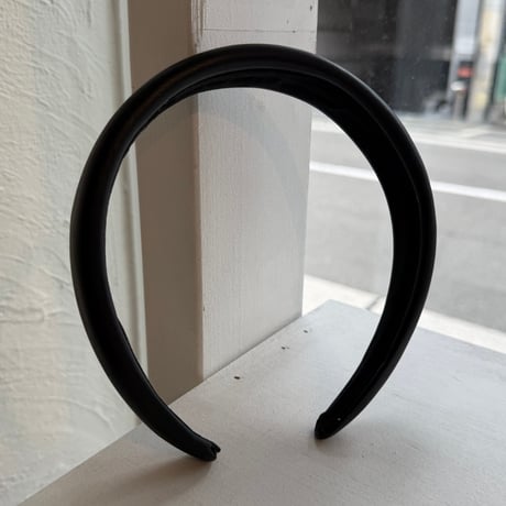 2606HA0091(S)/ Fake Leather Simple Headband（Black）