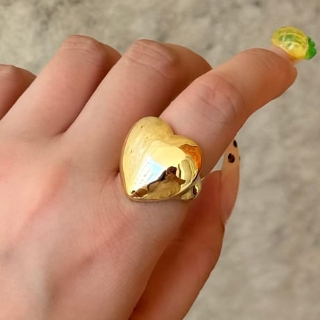 2408RG0504 / Big Heart oval ring（Gold）